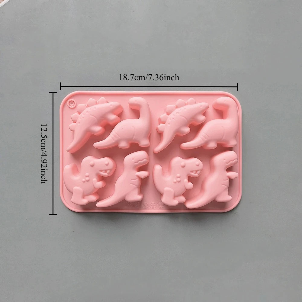 1/2/3pc 8-cavity silicone mold 3D dinosaur shaped chocolate candy, pudding, cookies, mold making cake baking utensils Tool