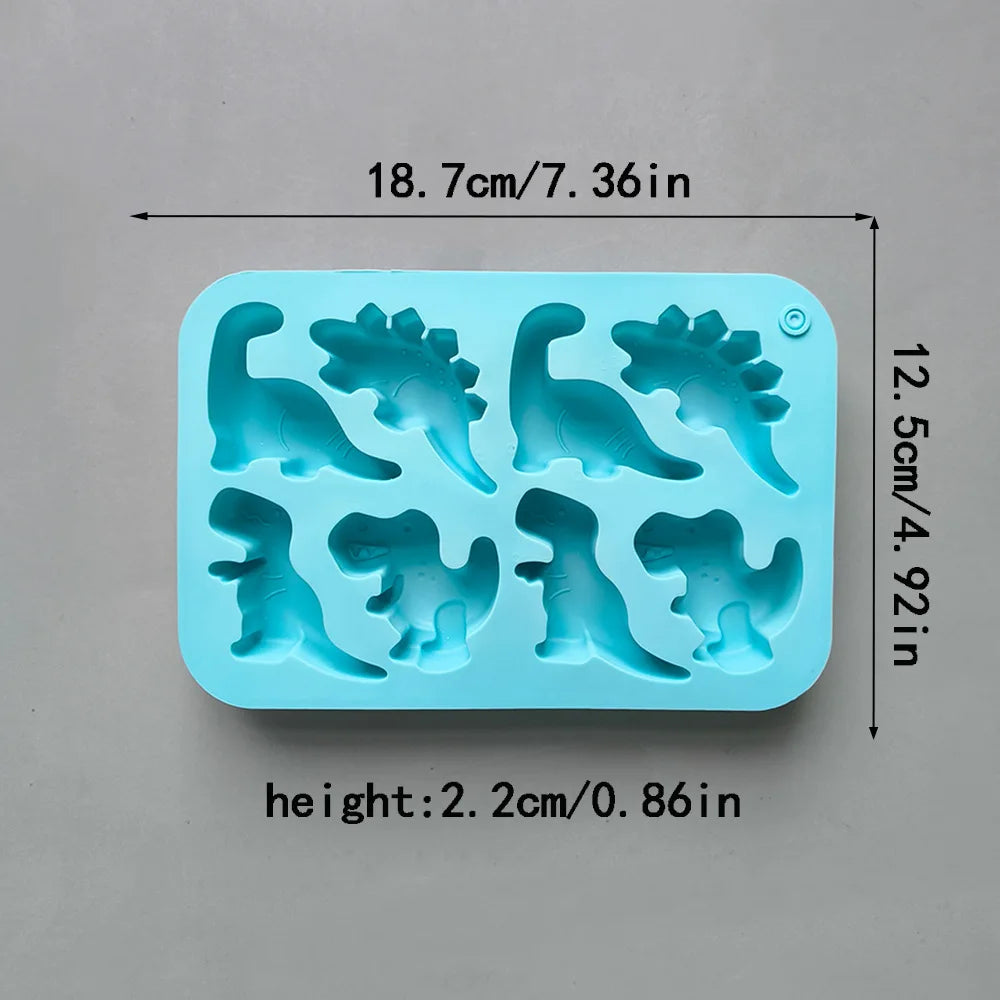 1/2/3pc 8-cavity silicone mold 3D dinosaur shaped chocolate candy, pudding, cookies, mold making cake baking utensils Tool