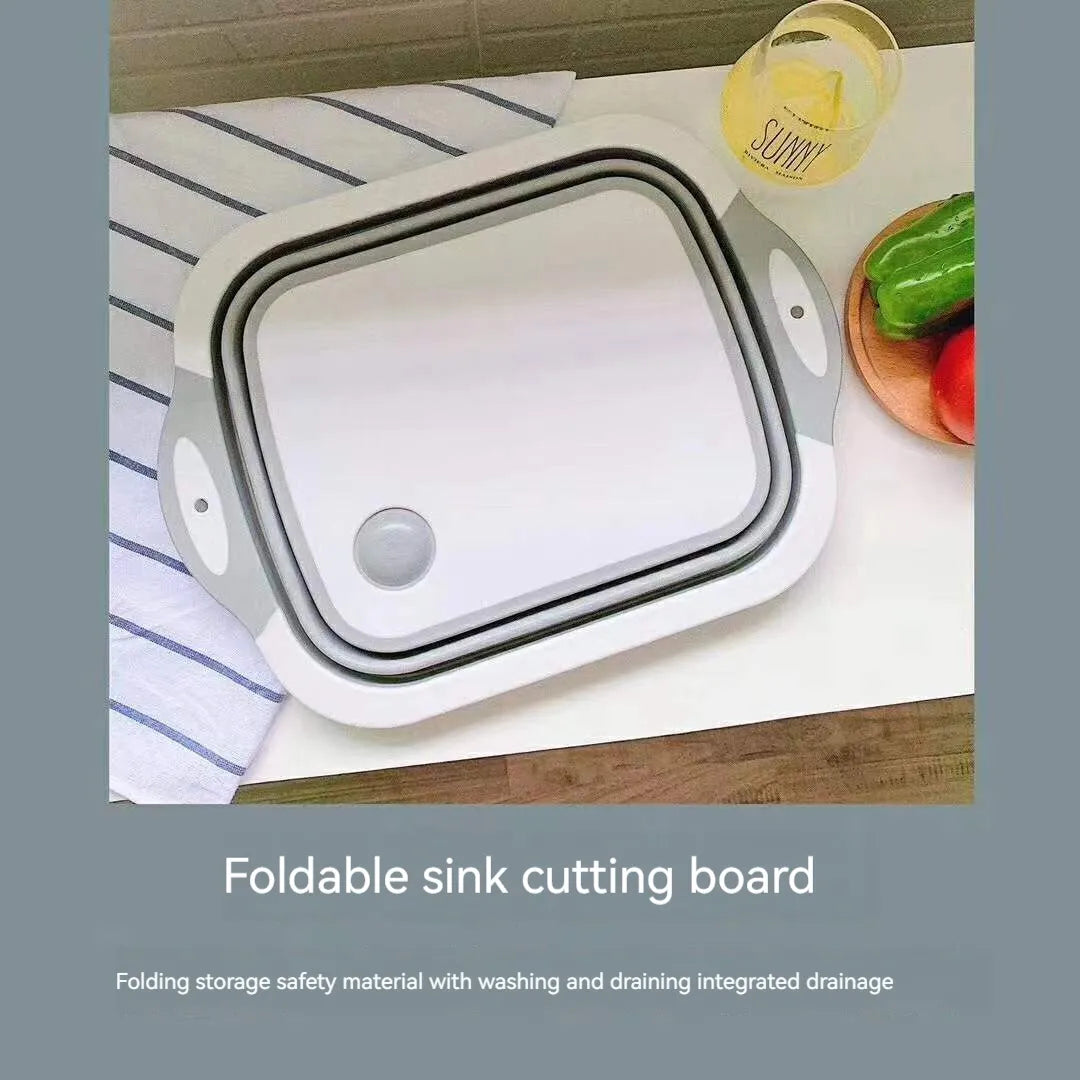 New Multifunctional Cutting Board Folding Cutting Board Kitchen Supplies Are Convenient and Simple Draining Basket