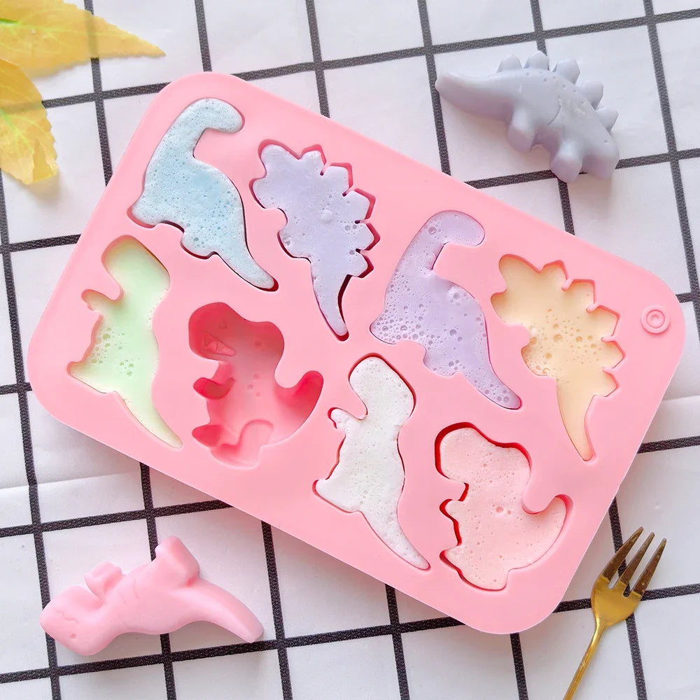1/2/3pc 8-cavity silicone mold 3D dinosaur shaped chocolate candy, pudding, cookies, mold making cake baking utensils Tool