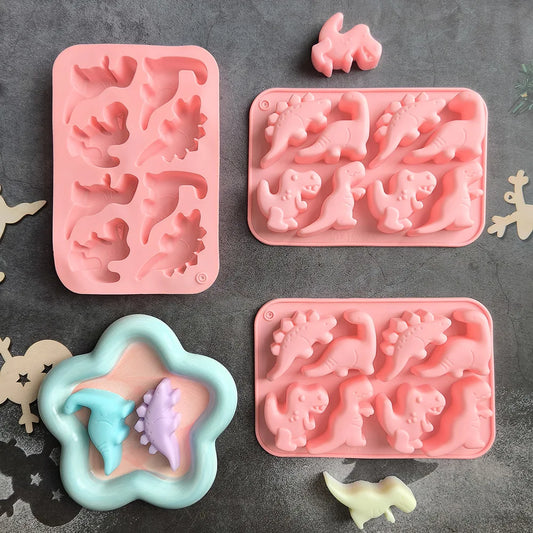 1/2/3pc 8-cavity silicone mold 3D dinosaur shaped chocolate candy, pudding, cookies, mold making cake baking utensils Tool