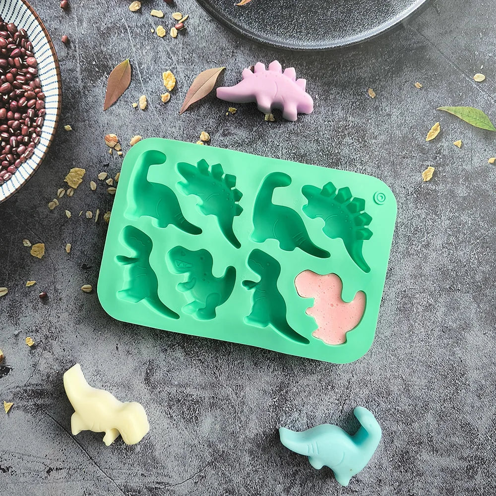 1/2/3pc 8-cavity silicone mold 3D dinosaur shaped chocolate candy, pudding, cookies, mold making cake baking utensils Tool