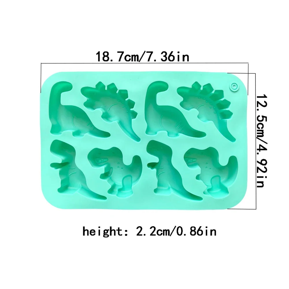 1/2/3pc 8-cavity silicone mold 3D dinosaur shaped chocolate candy, pudding, cookies, mold making cake baking utensils Tool