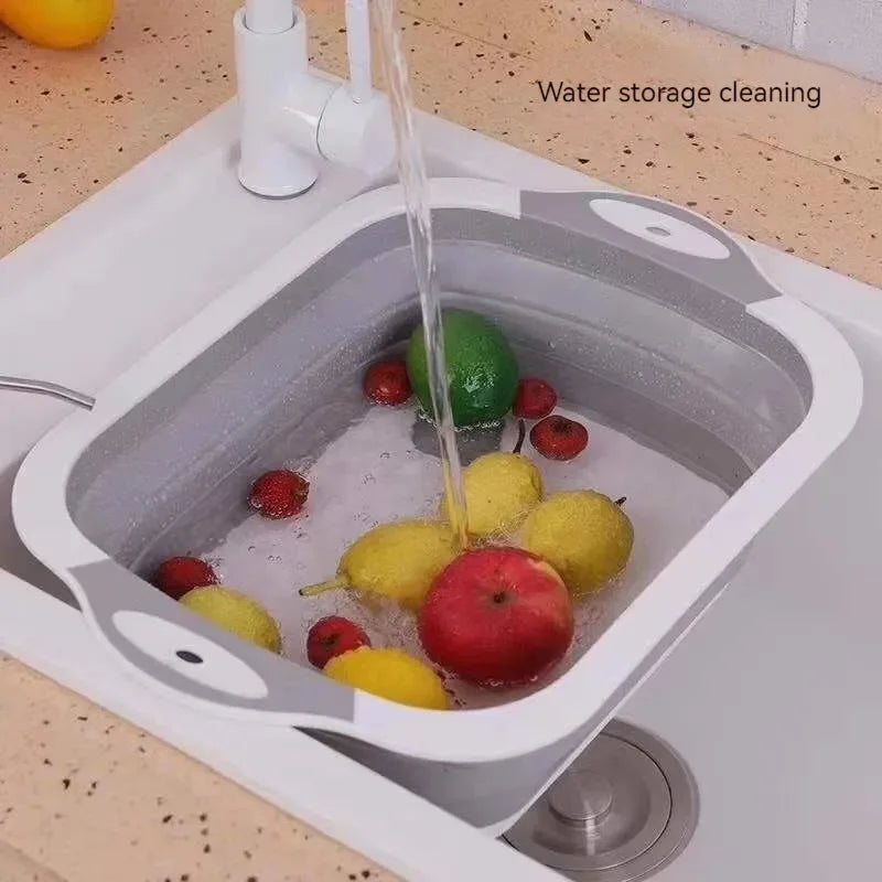 New Multifunctional Cutting Board Folding Cutting Board Kitchen Supplies Are Convenient and Simple Draining Basket
