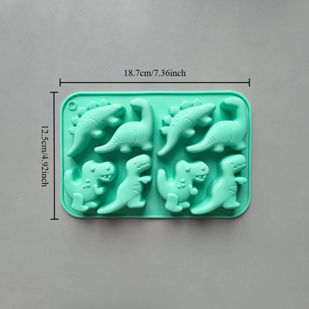 1/2/3pc 8-cavity silicone mold 3D dinosaur shaped chocolate candy, pudding, cookies, mold making cake baking utensils Tool